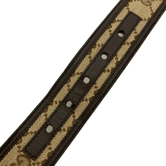 EGA GUCCI GG Logo Canvas Leather 85cm Belt Beige/2BH0259 - Picture 7 of 8